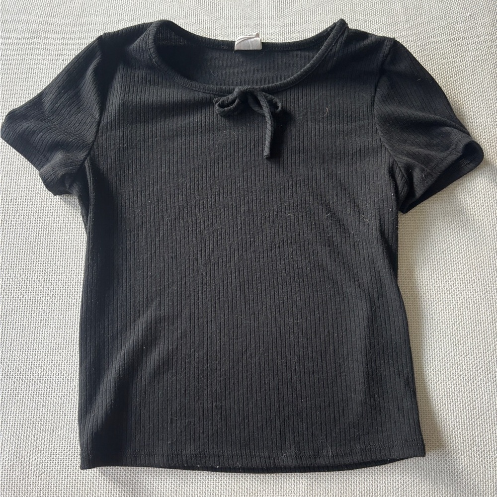 Black Ribbed Women's Top
